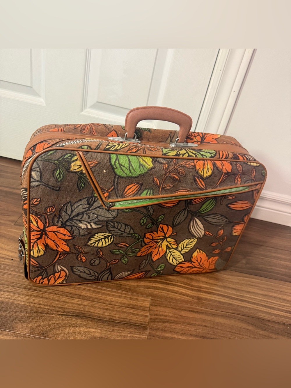 2set Of 2Vintage 60s 70s Floral Suitcase Retro Mod Travel Luggage Made In Korea